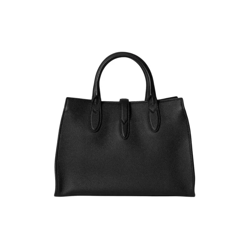 GUCCI Grained Leather Tote Bag Shopping Bag Handbag Medium Size Women's Black-4