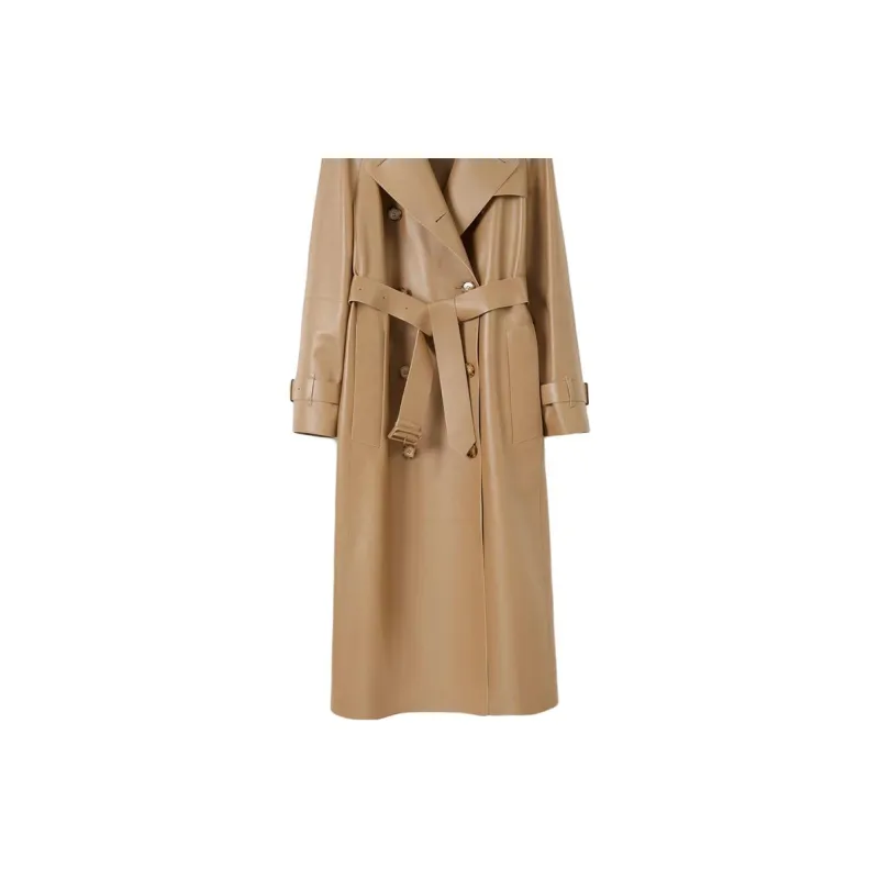 Burberry Leather Jacket Women's Camel-5