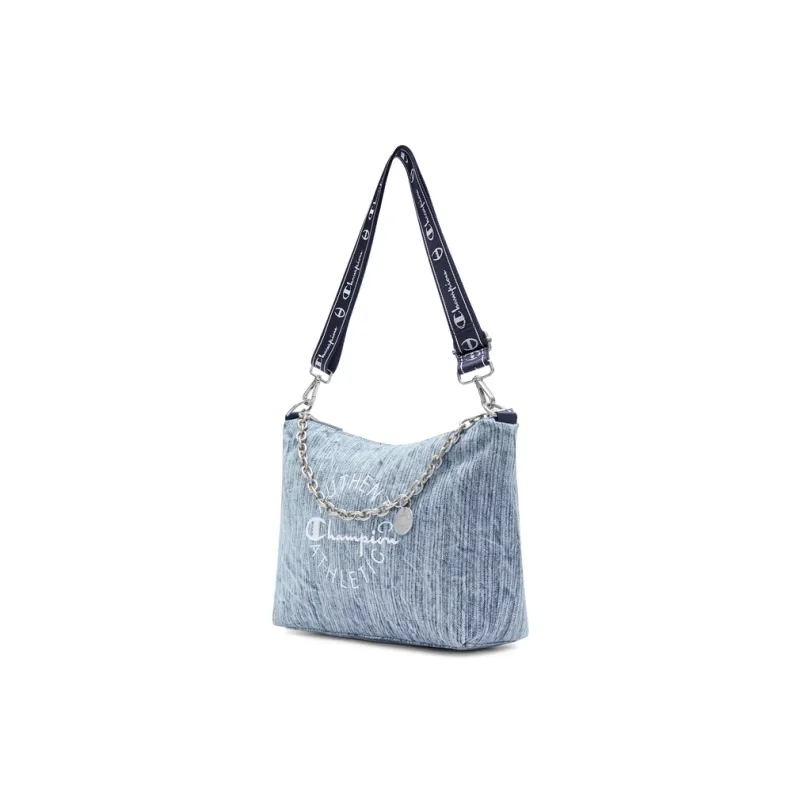 Champion Fabric Shoulder Bag Small Size Unisex Light Blue/Dark Gray/Ecru/Black-1