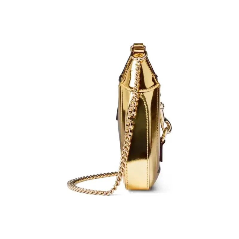 GUCCI Leather Crossbody Bag, Shoulder Bag Women's Gold-2