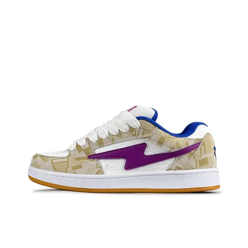 LuzaoT SUPER DRAG Low Top Skateboard Shoes Unisex Khaki Purple