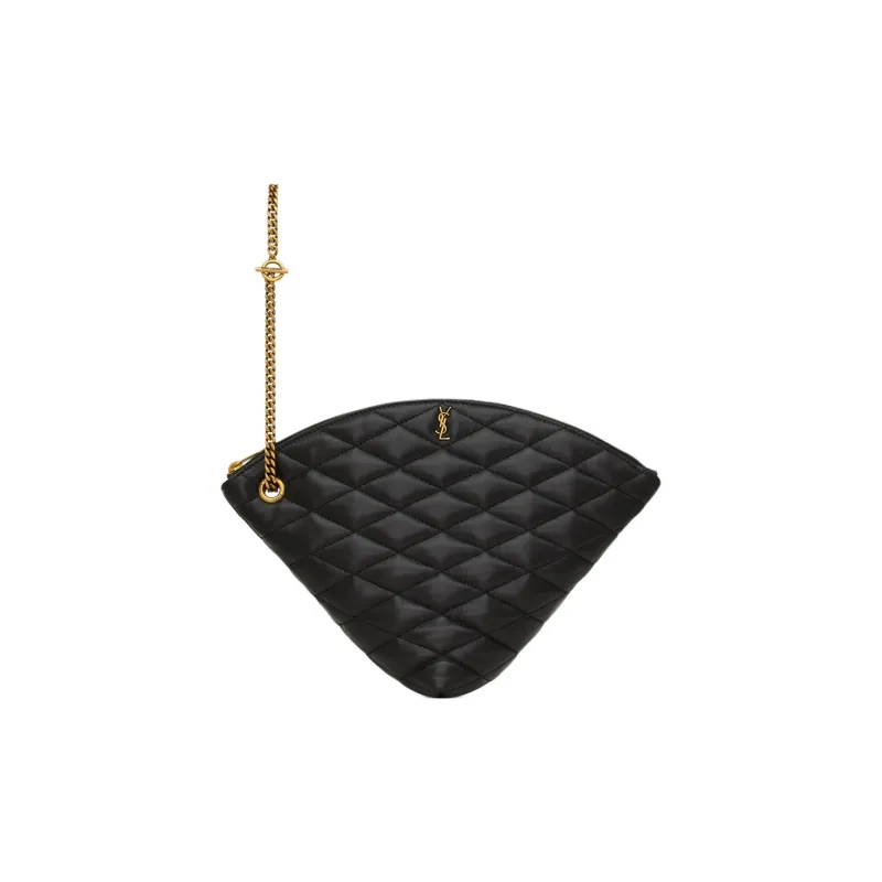 SAINT LAURENT Sade Series Sheepskin Clutch Women's Black-0