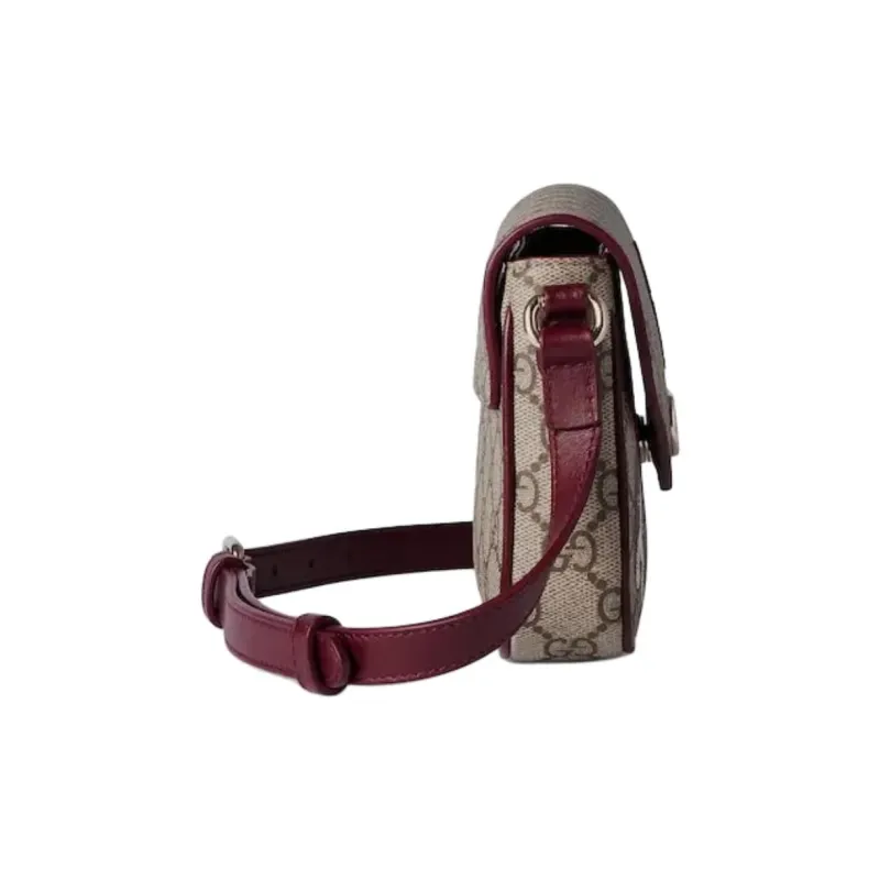 GUCCI Coated Fabric Shoulder Bag Mini Women's Deep Red & Brown-2