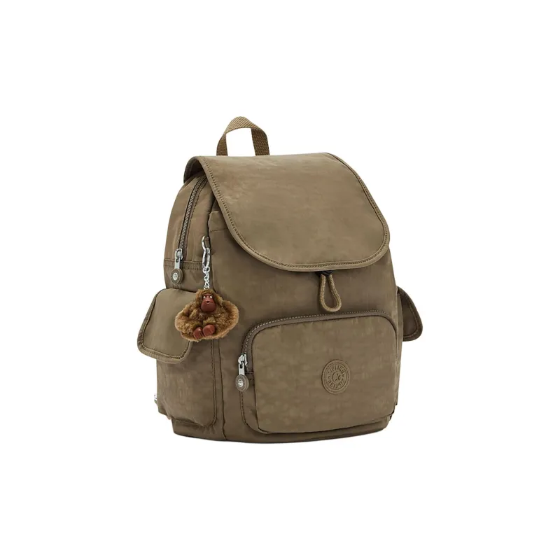 Kipling Nylon Fabric Backpack Small Size Unisex Pure Beige-1