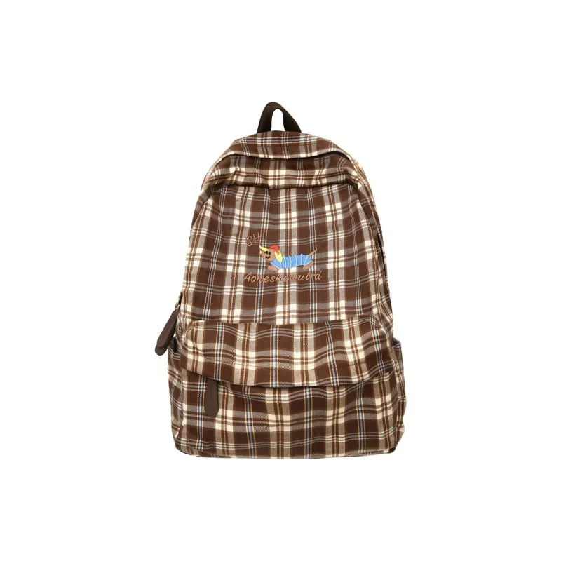 DCLOUD Nylon Backpack Regular Unisex Bowknot Dog/Blue Shirt Dog/Bowknot Style/Small Logo Style-3