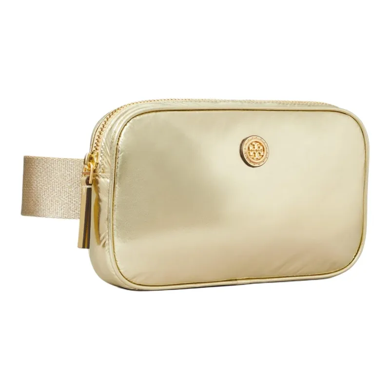 TORY BURCH Metal Nylon One Shoulder Crossbody Fanny Pack Women's Gold-1