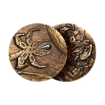 THREE-BODY Waterdrop Apocalypse 2 Pcs Large Copper Medal Brass Collection Set Badges