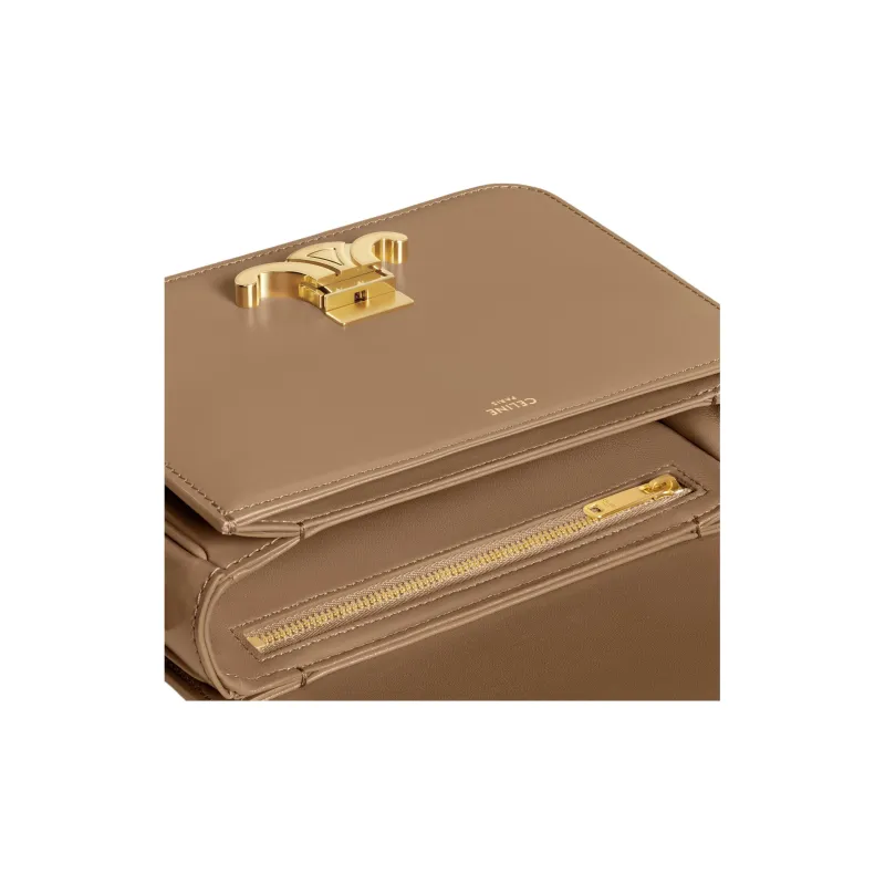CELINE Triomphe Calfskin Shoulder Bag, Crossbody Bag Women's Dark Umber-3