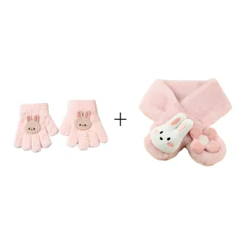Under Pellet Mink Fur Knit Gloves Kids'