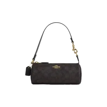 COACH Nolita PVC With Skin Handbag Shoulder Bag Small Size Women's Dark Brown