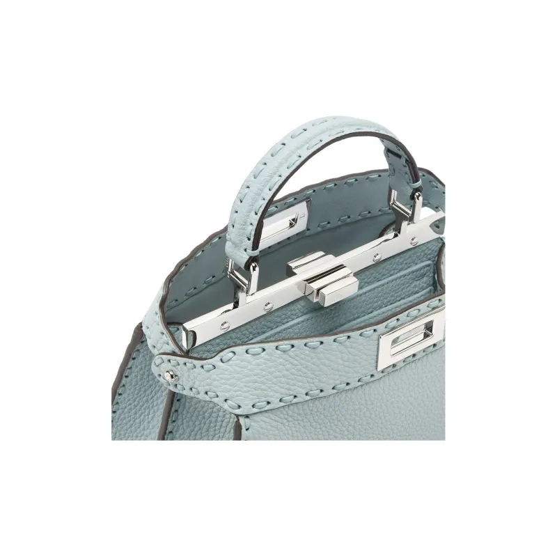 FENDI Peekaboo ISeeU Calfskin Shoulder Bag, Crossbody Bag, Handbag Trumpets Women's Light Blue-4