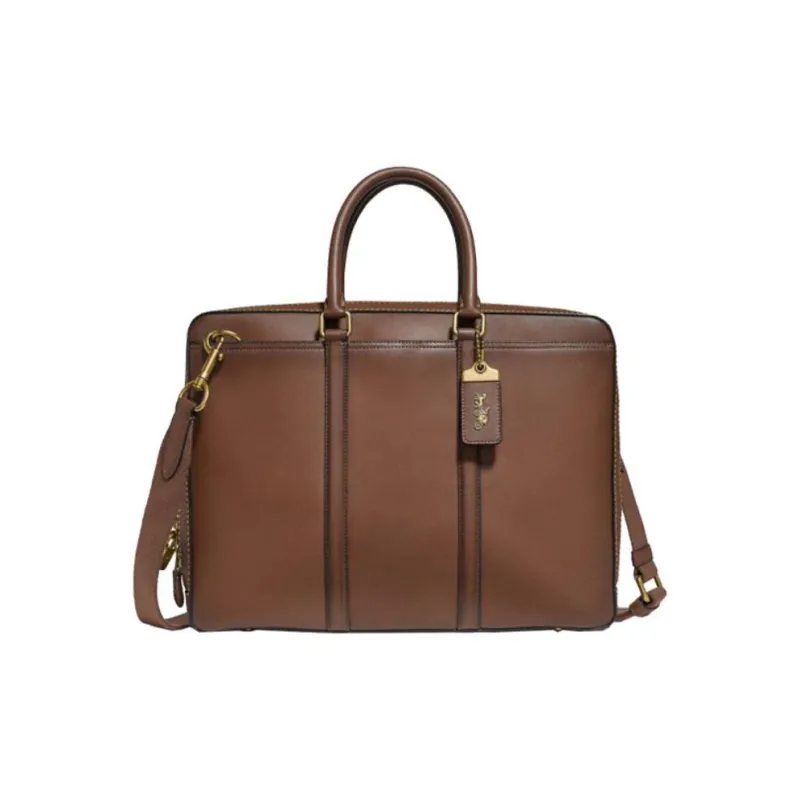 COACH Metropolitan Leather Handbag, Shoulder Bag, Crossbody Bag, Briefcase Tubas Men's Brown-0