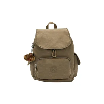 Kipling Nylon Fabric Backpack Small Size Unisex Pure Beige