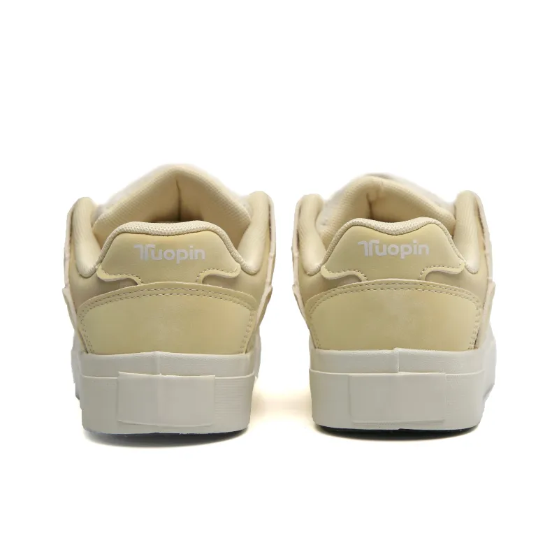 TUOPIN Anti-Slip And Wear-Resistant Breathable Low-Top Skateboard Shoes Women's Almond Yellow-2