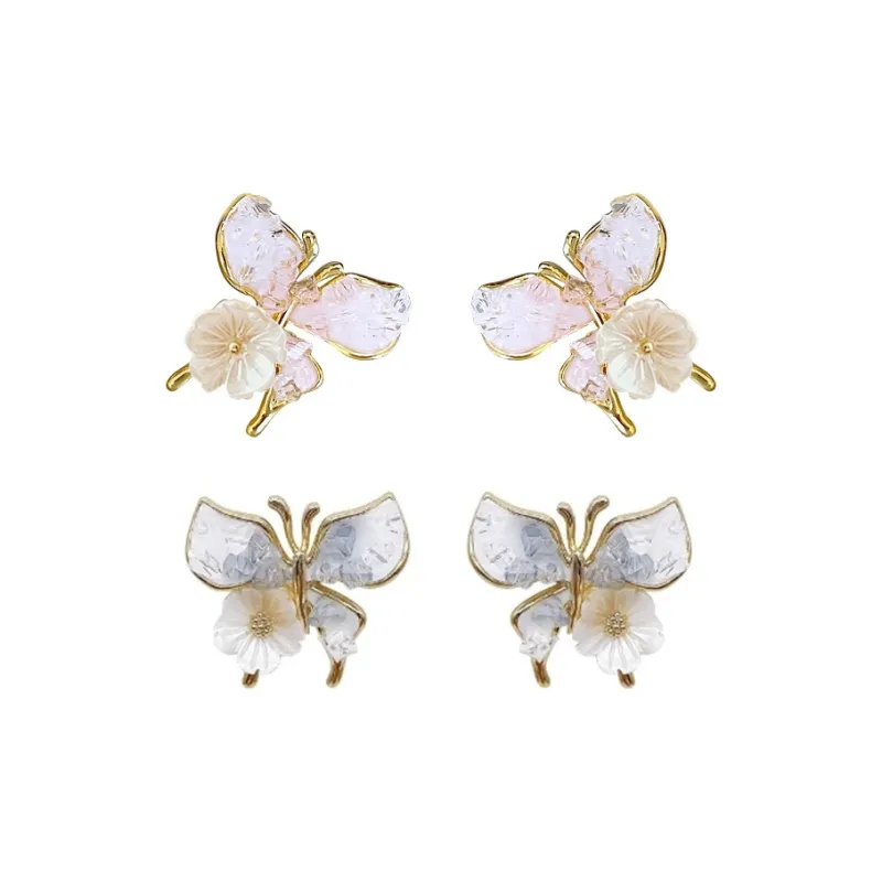 TUTAE Alloy Earrings Women's Gradient Blue-9