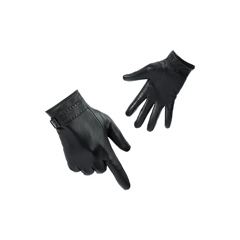 Shanghai Story Sheepskin Knit Gloves Men's Black Gift Box Set-70