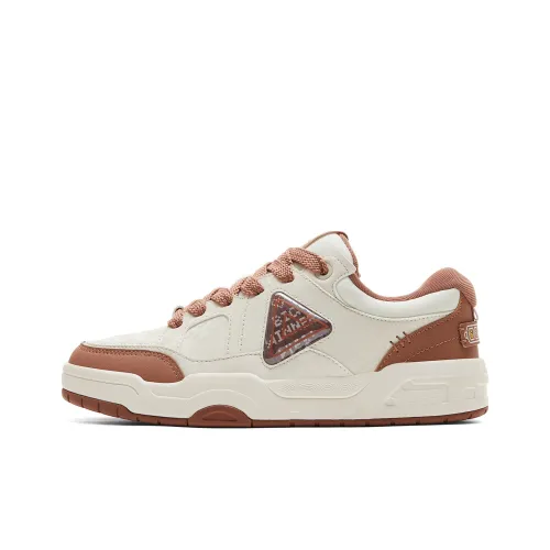 PEAK Extreme National Creativity Skateboard Shoes Men Low-Top Canvas White/Toffee Brown