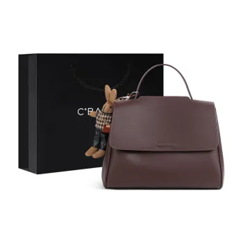 C°BANNER Split Cow Leather With Synthetic Leather One Shoulder Crossbody Portable Mom Bag Regular Women's Coffee