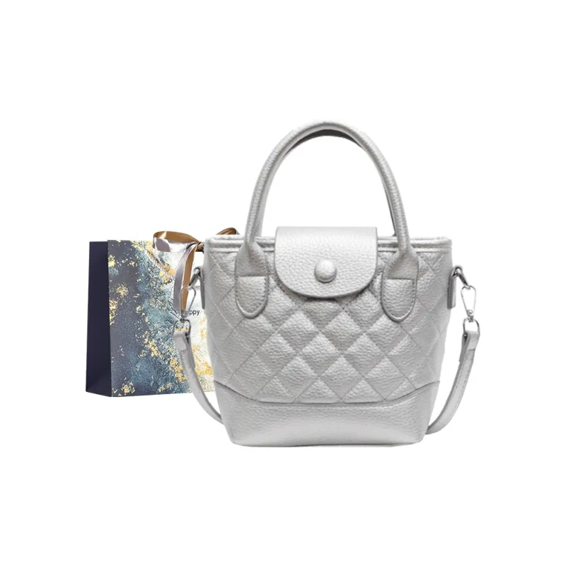 Iman's House PU Shoulder Bag Women's White & Black/Silver/Coffee/Black-5