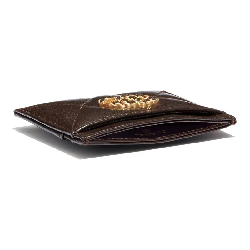 CHANEL 19Bag Lambskin Card Holder Card Holder Women's Brown-3