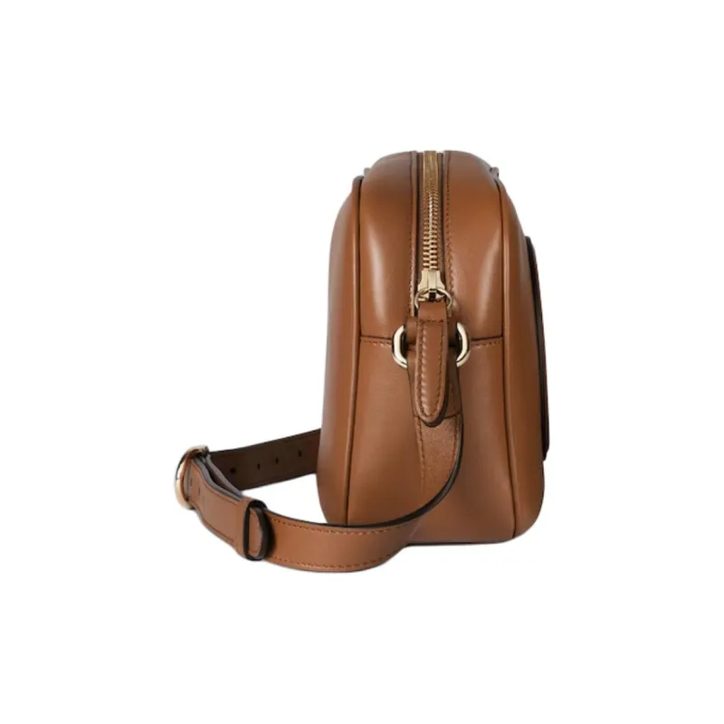 GUCCI Smooth Leather Crossbody Bag, Shoulder Bag Mini Women's Brown-2