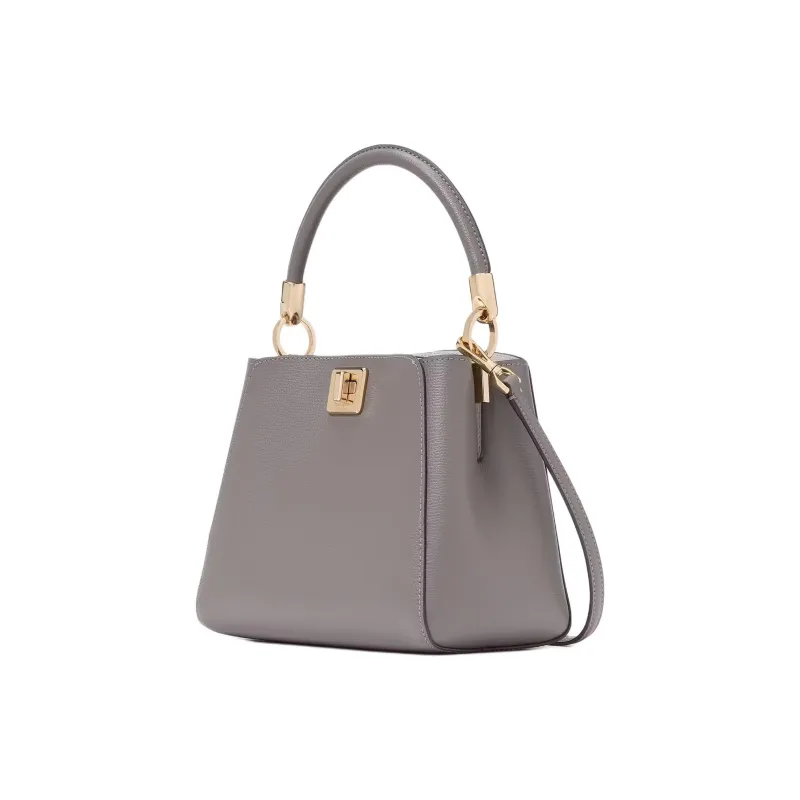 Kate Spade Grain Leather Shoulder Bag, Crossbody Bag, Handbag Small Size Women's Wild Rabbit Gray-1
