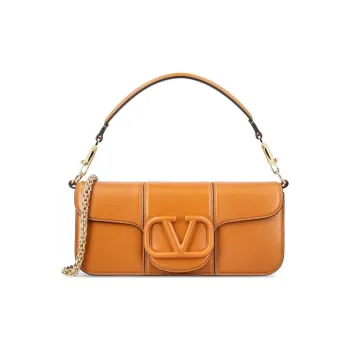 Valentino Lambskin Portable Crossbody Bag, Shoulder Bag Women's Orange