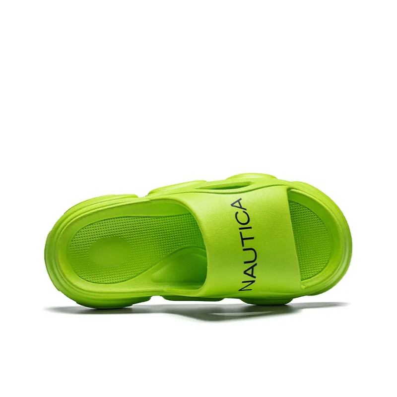 NAUTICA Slip Resistant Odor Resistant Abrasion Resistant Slide Slippers Unisex Neon Green-4
