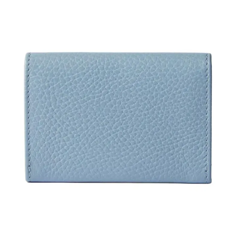 GUCCI GG Marmont Leather Card Holder Women's Light Blue & Dark Red-2