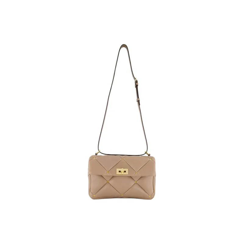 Valentino GARAVANI Calfskin Shoulder Bag, Crossbody Bag, Handbag Women's Beige-1
