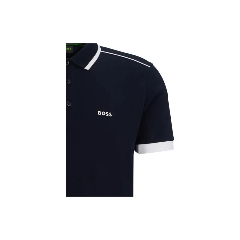 HUGO BOSS Logo print Cotton Polo Shirt-4