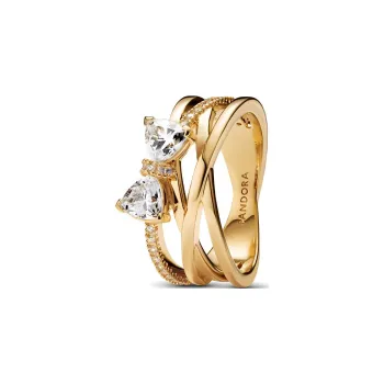 Pandora Synthetic Cubic Zirconia Rings Women's Gold