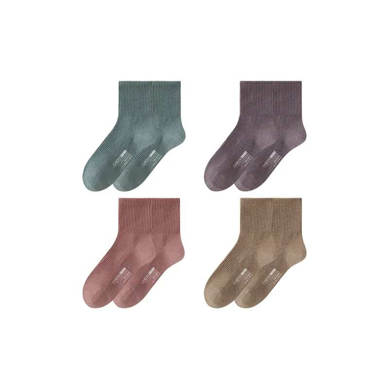 Cheekkiss Mid Calf Socks Women's 4 Pack-7