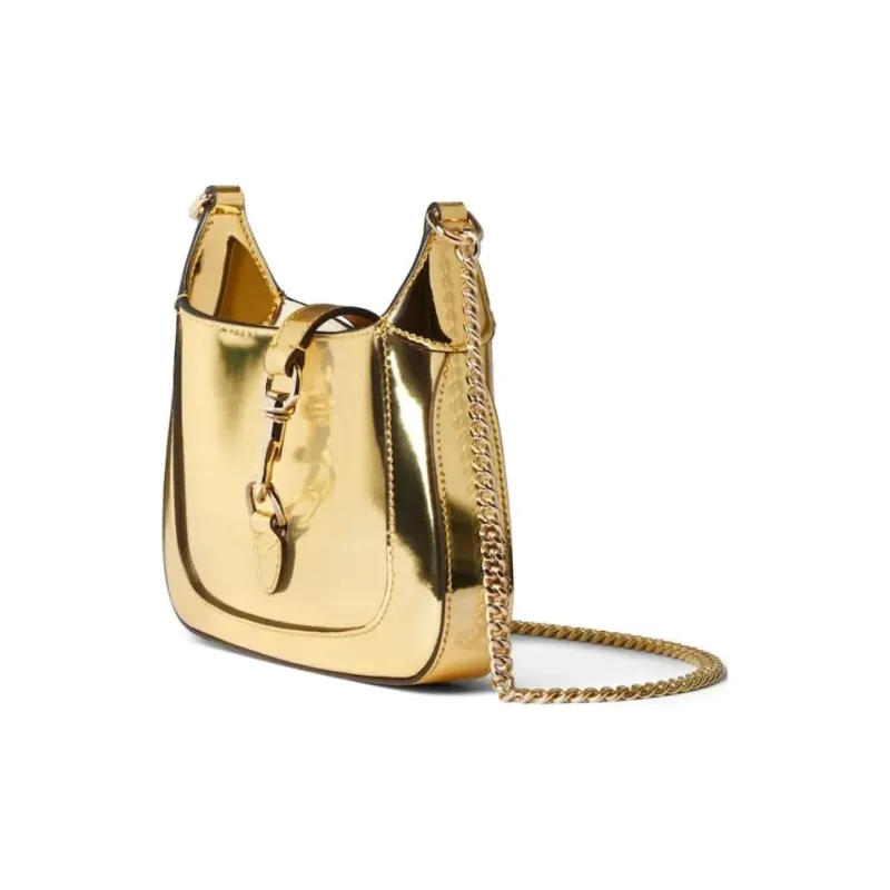 GUCCI Leather Crossbody Bag, Shoulder Bag Women's Gold-1