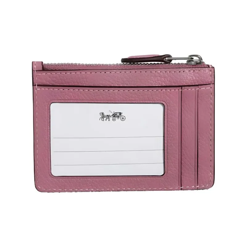 COACH Disney Mini Id Skinny Leather Card Holder Women's Pink-2