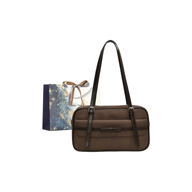 Iman's House PU & Matte Bowling Bag Shoulder Bag Women's Brown/Coffee/Gray/Black-10
