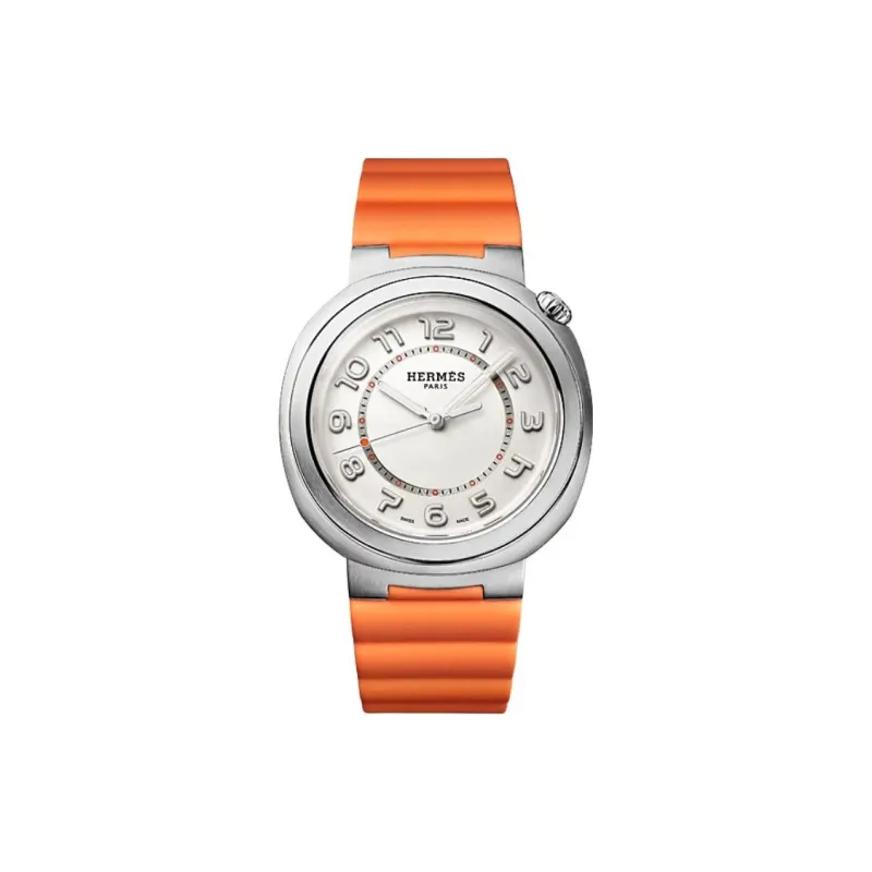 HERMES Cut Collection Wrist Watch Automatic Mechanical Movement Rubber Strap 36mm White Dial Women's Watch-0