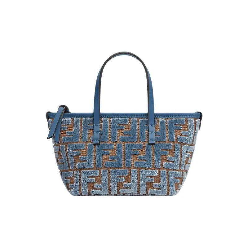 FENDI Polyester Tote Bag Shopping Bag Shoulder Bag Crossbody Bag Handbag Mini Women's Light Blue-0
