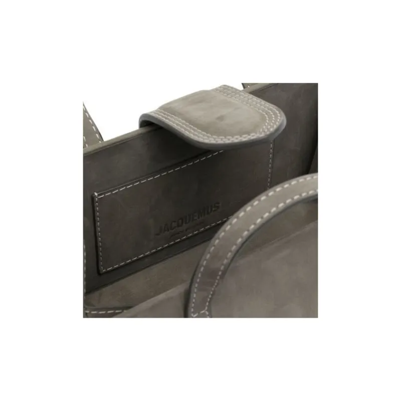 Jacquemus Cow Leather Shoulder Bag Women's Gray-1