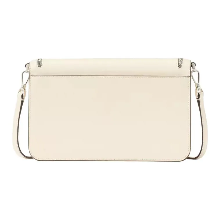 Kate Spade Cross-Stitch Leather Crossbody Bag Shoulder Bag Medium Size Women's Protein Cream-2