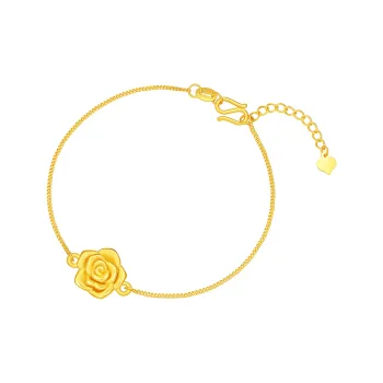 First Fortune Rose Romantic Elegance Niche Creative Style Solid Gold 999 Priced In Gram Bracelets Women's