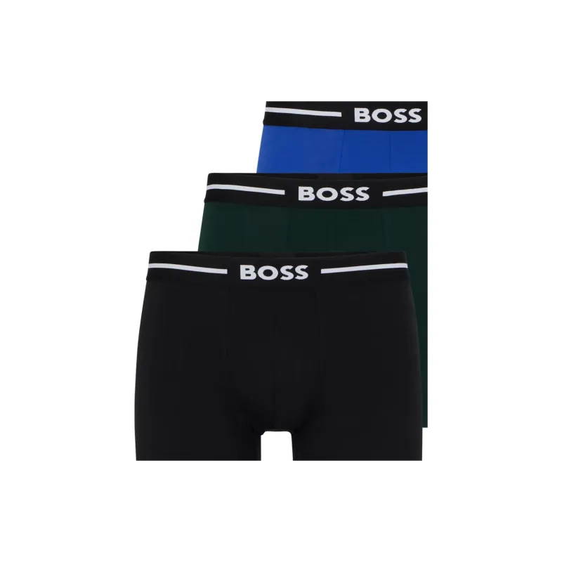 HUGO BOSS Three Pack Of Stretch Cotton Boxer Briefs With Logos Underpants Men's 3 Pack-7