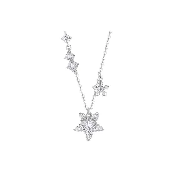 KADER Floral Collection Velvet Flower Collection 925 Sterling Silver Necklaces Women's Silver Girlfriend