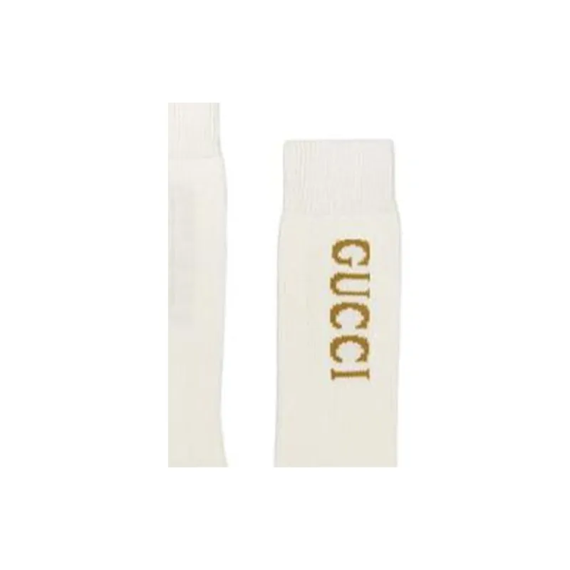 GUCCI Knee High Socks Men's 1 Pack Ecru-2