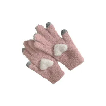 Mulinsen Polyester Knit Gloves Women's Pink