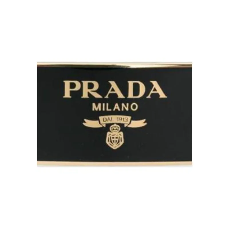 PRADA Metal Hair Clips Women's Black Gold-2