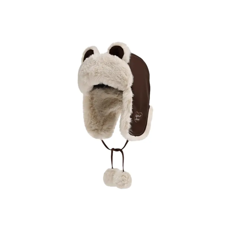 FREE RABBITⅡ Fall And Winter Cold Resistant Cycling Helmet Liner Warm Ear Protection Leather Skiing Trapper Hats Unisex-4