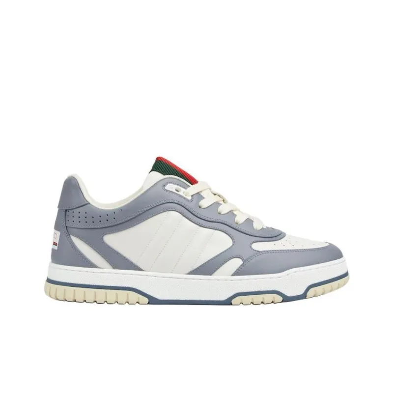 GUCCI Re Web Low Top Skateboard Shoes Men's White Gray-1
