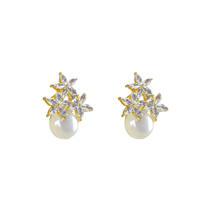 ERXI S925 Sterling Silver Needle Earrings Women's-0