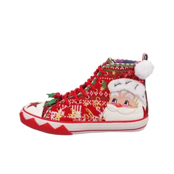 IRREGULAR CHOICE Better Not Pout High-Top Skateboard Shoes Women's Red